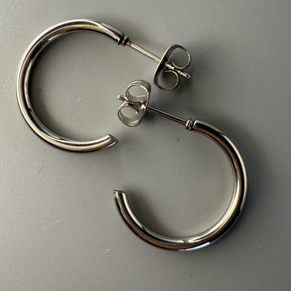 Stainless Steel Huggie Hoop Earrings 15mm - Picture 3 of 7